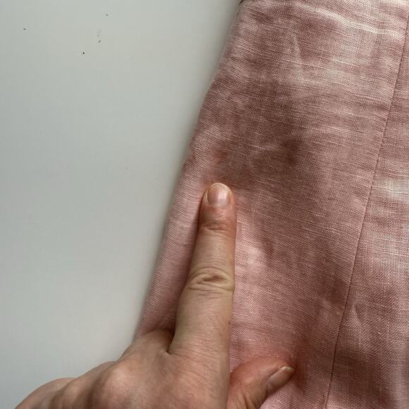 Lafayette 148 Midi Dress Size 6 Pin Linen Cap Sleeves Slined Sheath Preppy - Picture 9 of 9